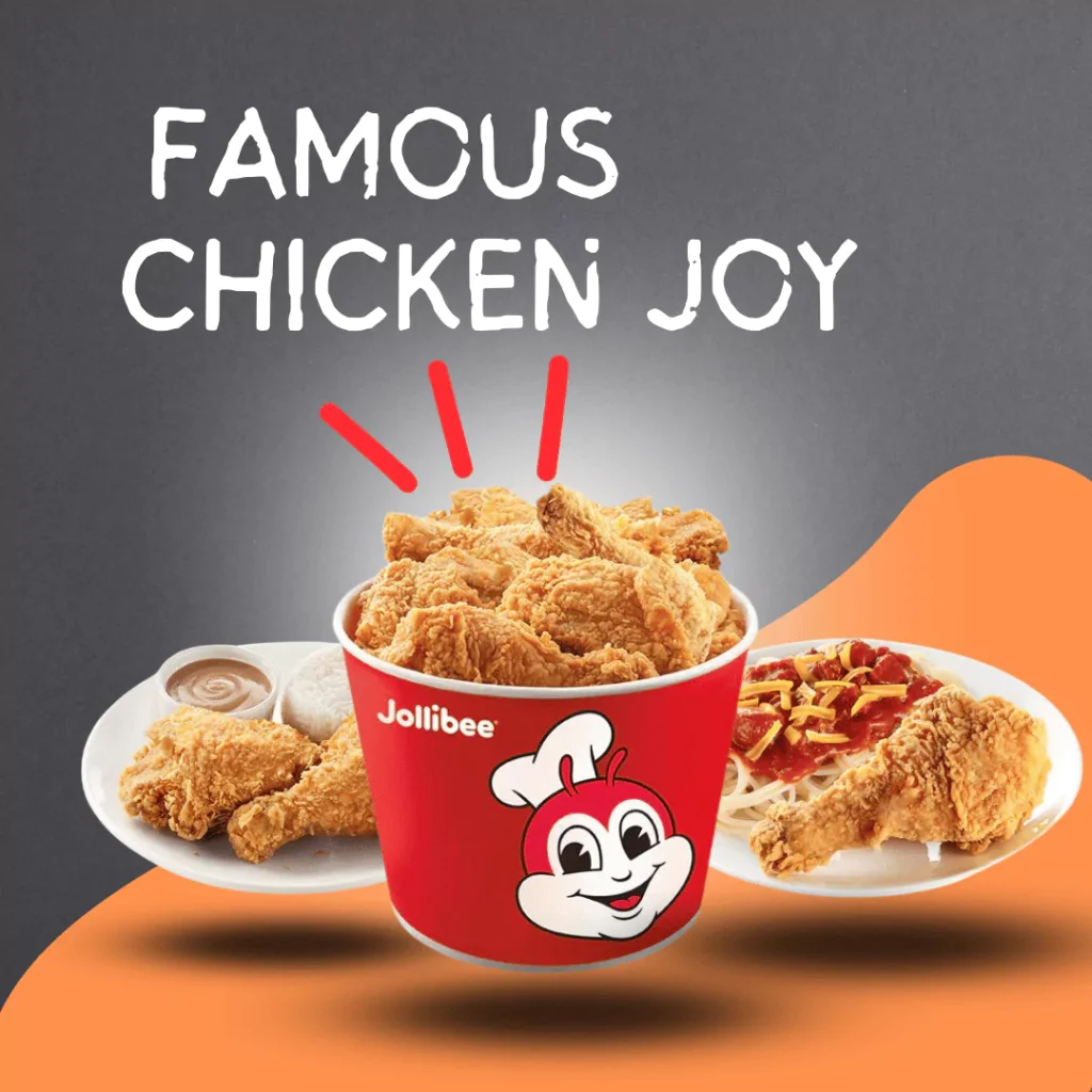 Jollibee's signature fried chicken also served along with gravy and spaghetti